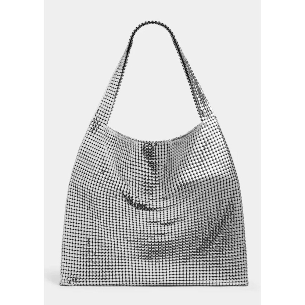 Paco RABANNE Pixel Mesh‎ Silver Metallic Tote Bag New Without Tags